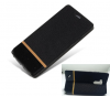 Δερματίνη  Θήκη Πορτοφόλι για Ulefone X5 Pro Μαύρο με καφε ριγα και ενισχυμενη σιλικονη Εσωτερικα (OEM)