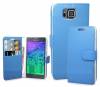 Samsung Galaxy Alpha G850f - Leather Wallet Stand Case Light Blue (OEM)