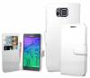 Samsung Galaxy Alpha G850f - Leather Wallet Stand Case White (OEM) Samsung Galaxy Alpha G850f - Leather Wallet Stand Case White (OEM)