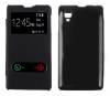 Lenovo P780 - Leather Case With View Window And Plastic Back Cover Black ()