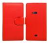 Nokia Lumia 625 - Leather Wallet Case Red (OEM)