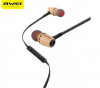 Awei ES80TY Wooden Dynamic Earphones In Ear Stereo Subwoofer Bass Headphones with MIC Black-Black Awei ES80TY Wooden Dynamic Earphones In Ear Stereo Subwoofer Bass Headphones with MIC Black-Black