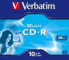10τεμ. Verbatim CD-R Audio 80min 16x Jewel Case 10mm - 43365