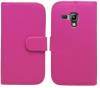 Samsung Galaxy S Duos 2 S7582 / Galaxy Trend Plus S7580 Leather Wallet Case Magenta (OEM)