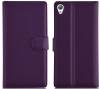 Sony Xperia Z3  - Leather Wallet Case Purple (OEM)