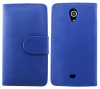 Sony Xperia T Lt30p Leather Wallet Case Blue (OEM)
