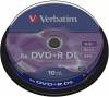 VERBATIM DVD+R DUAL LAYER 8X 8.5GB MATT SILVER CAKEBOX 10