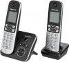 Panasonic KX-TG6822 Ασύρματο Τηλέφωνο Σετ 2 Ακουστικά με ανοιχτή ακρόαση Μαύρο