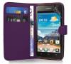 Leather Wallet/Case for HTC One (M8s) Purple (OEM)