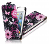 Samsung Galaxy s II i9100 / Plus i9105 Leather Flip Case Dark Blue With White Butterflies OEM