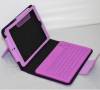 iPad mini / 2 / 3 leather case with bluetooth keyboard purple