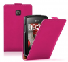 LG Optimus L1 II E410 - Leather Flip Case Dark Pink (OEM)