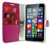 Microsoft Lumia 640 XL - Δερμάτινη Πορτοφόλι Stand Θήκη Φούξια (OEM)
