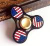 BLCR Three-Spinner Fidget Toy ¨American Flag" Metal 3 minute EDC Hand Spinner for Autism and ADHD Gold/Silver