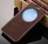 Leather Case with Round window for time display And Silicone Back Cover for Asus Zenfone Go 5.0 Brown (OEM)