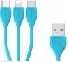 Remax Regular USB to Lightning / Type-C / micro USB Cable Μπλε 1m (RC-050TH) Remax Regular USB to Lightning / Type-C / micro USB Cable Μπλε 1m (RC-050TH)
