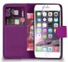 Apple iPhone 7 Leather Wallet Case With Silicone Back Cover Purple OEM