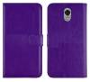 Lenovo Vibe P1m - Leather Wallet Stand Case Purple (OEM)