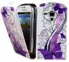 Samsung Galaxy S Duos S7562 Leather Flip Case White With Purple Butterflies (OEM) Samsung Galaxy S Duos S7562 Leather Flip Case White With Purple Butterflies (OEM)