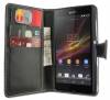 Sony Xperia Z3 Plus (E6553) - Leather Stand Wallet Case Black (OEM)