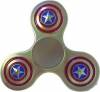 BLCR Three-Spinner Fidget Toy ¨Captain America Red" Aluminium 3 minute EDC Hand Spinner for Autism and ADHD Silver