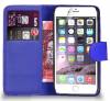 Apple iPhone 7 Leather Wallet Case With Silicone Back Cover Blue OEM