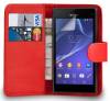 Sony Xperia M4 Aqua/M4 Aqua Dual - Leather Wallet Case Red (OEM)