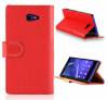 Sony Xperia M2 D2303 - Leather Wallet Stand Case Red (OEM)