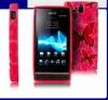 Θήκη σιλικόνης TPU για Sony Xperia U Ροζ με πεταλούδες Θήκη σιλικόνης TPU για Sony Xperia U Ροζ με πεταλούδες