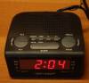 CR-932 Tabletop Clock with Dual Alarm Clock with Digital Power Radio AM-FM Red