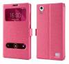 Leather Case With Windows And Plastic Back Cover for Huawei Ascend G620s Pink (ΟΕΜ) Leather Case With Windows And Plastic Back Cover for Huawei Ascend G620s Pink (ΟΕΜ)