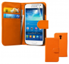 Samsung Galaxy S4 mini i9190 Leather Wallet Case Orange SGS4I9190LWC OEM