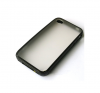 Iphone 4 4S TPU bumper Frame Matte clear back hard case cover Μαύρο I4BUHCB