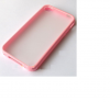 Iphone 4 4S TPU bumper Frame Matte clear back hard case cover Pink I4BUHCP