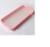iphone 5 TPU bumper Frame Matte clear back hard case cover Pink I5BUHCP