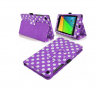 Leather Stand Case for Asus Google Nexus 7 2013 7 Purple with White Dots (OEM)