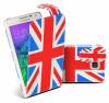 Samsung Galaxy Alpha G850f - Leather Flip Case UK Flag (OEM)
