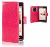 Leather Wallet/Case for Huawei Ascend G6 4G Magenta (OEM)