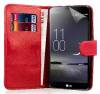 LG G Flex 2 H955 - Leather Wallet Case Red (OEM)