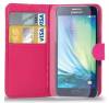 Samsung Galaxy E5 (SM-E500) - Leather Wallet Case Magenta (OEM)