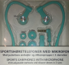 Hands-free Bluetooth Wireless Sport Headset with Microphone - Turquoise (OEM)