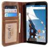 Motorola Nexus 6 - Leather Stand Wallet Case Brown (OEM)