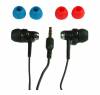 PowerTech Ενδώτια ακουστικά με 3 ανταλλακτικά σιλικόνης ( μαύρο - σιέλ - κόκκινο ) PT-25