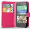 Leather Wallet/Case for HTC Desire 320 Magenta (OEM)