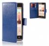 Leather Wallet/Case for Huawei Ascend G6 4G Blue (OEM)