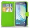 Samsung Galaxy A5 A500F - Leather Wallet Case Green (OEM)