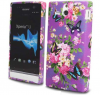 Sony Xperia U ST25i Gel TPU Case Purple With Butterflies SXUGCPWB OEM