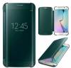 Mirror Clear View Cover Flip for Samsung Galaxy S6 Edge Plus G928F Green (OEM)