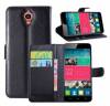 Leather Wallet Stand/Case for Alcatel One Touch Idol X (OT-6040D) - lack (OEM)