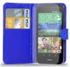 Leather Wallet/Case for HTC Desire 320 Blue (OEM)